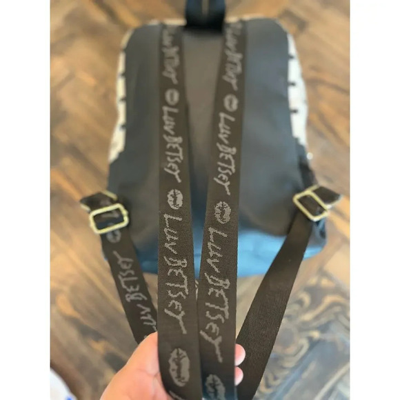 Betsy Johnson BackPack Art to Wear Grunge Y2K 90s Chunky Chevron Polka Dot Flaws - Picture 13 of 16